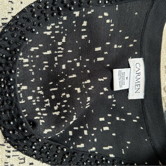 Elegant Black and Cream Gradient Dress size M - Picture 9 of 9